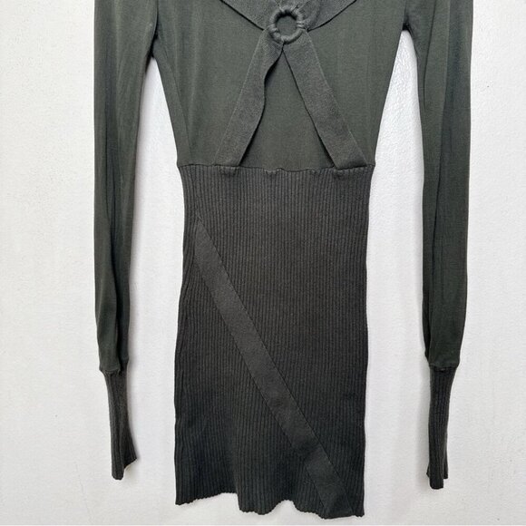 LAMB by Gwen Stefani Womens Small Military Gorp Core Mini Ribbed Dress - Picture 4 of 13